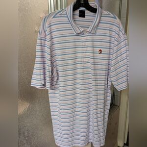 Dunning Golf Gasparilla Golf Club XL Polo Shirt Striped Pirate Head